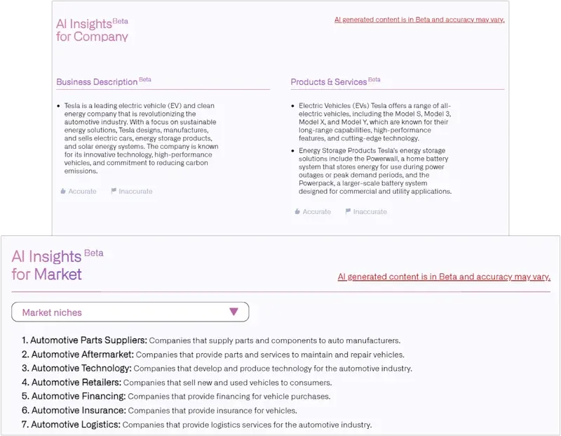 AI clustering view showing competitive landscape and market segment positioning